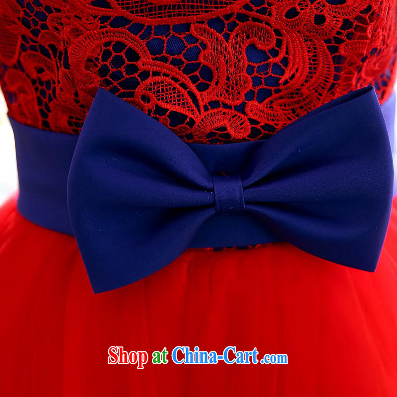 Air Shu Diane 2015 New Red bridal lace wedding dresses marriage small dress cheongsam short bows service bridesmaid with red XL, aviation Shu Diane, shopping on the Internet