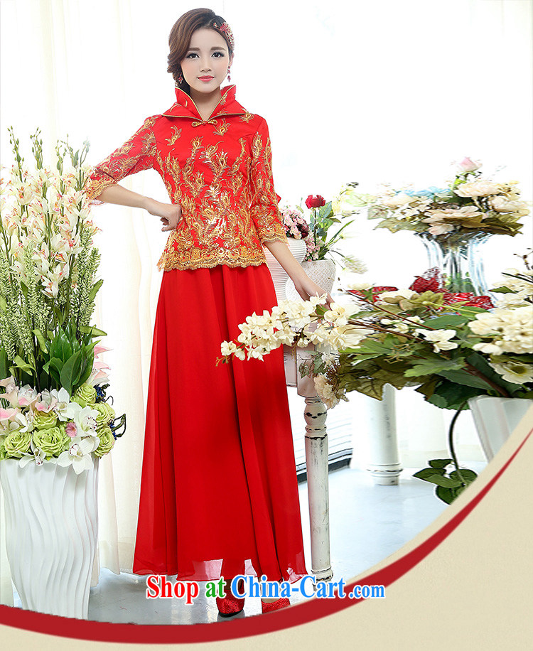 Air Shu Diane 2015 spring loaded new Chinese Winter winter clothing winter, red bridal wedding dress marry Yi long-sleeved cotton robes bows service 1509 red S pictures, price, brand platters! Elections are good character, the national distribution, so why buy now enjoy more preferential! Health