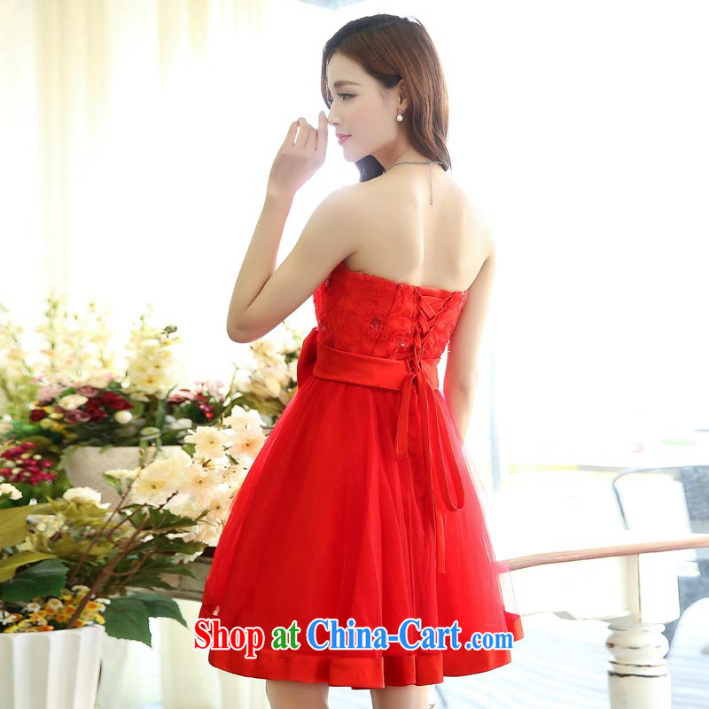 Air Shu Diane 2015 bridal bridesmaid dress red short marriages Mary Magdalene chest shaggy dress dinner toast small dress skirt red XL, aviation Shu Diane, shopping on the Internet