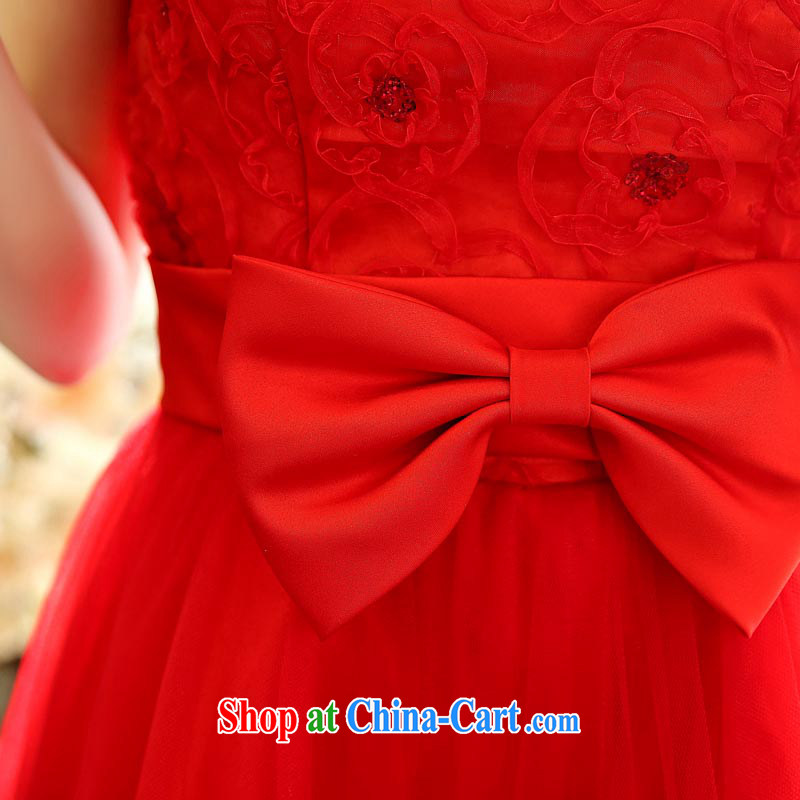 Air Shu Diane 2015 bridal bridesmaid dress red short marriages Mary Magdalene chest shaggy dress dinner toast small dress skirt red XL, aviation Shu Diane, shopping on the Internet