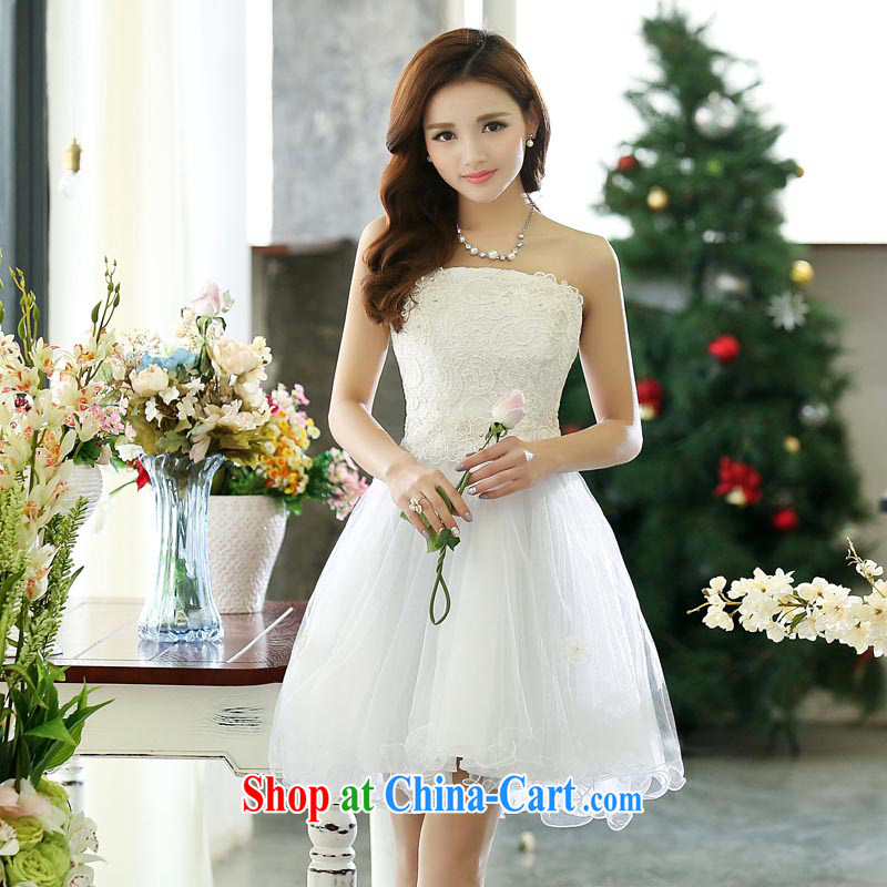 Air Shu Diane 2015 new Korean wiped his chest short wedding dresses bridesmaid sisters served as evening dress girls white XL