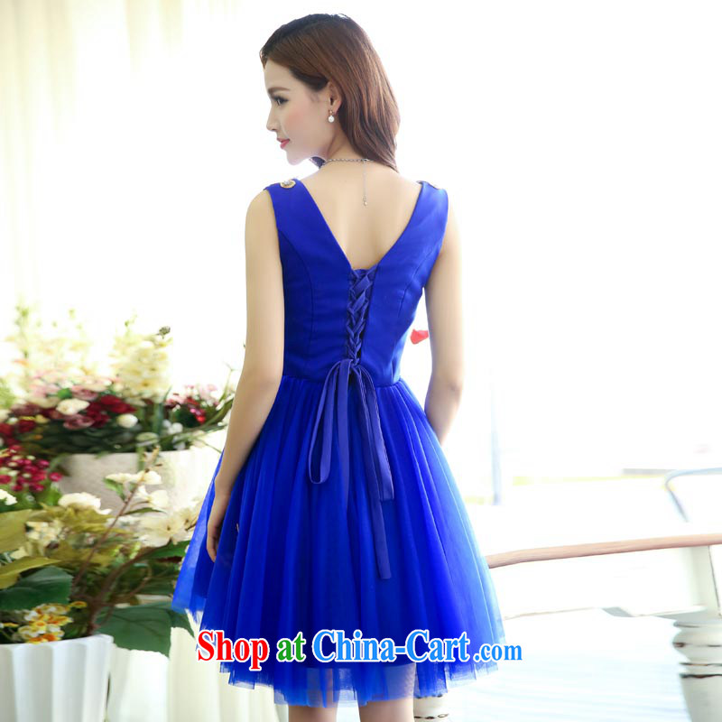 Air Shu Diane 2015 spring New Red toast terrace serving shoulder bridal small dress shaggy concert dress dress bridesmaid serving the code 1517 BMW blue M, aviation Shu Diane, shopping on the Internet