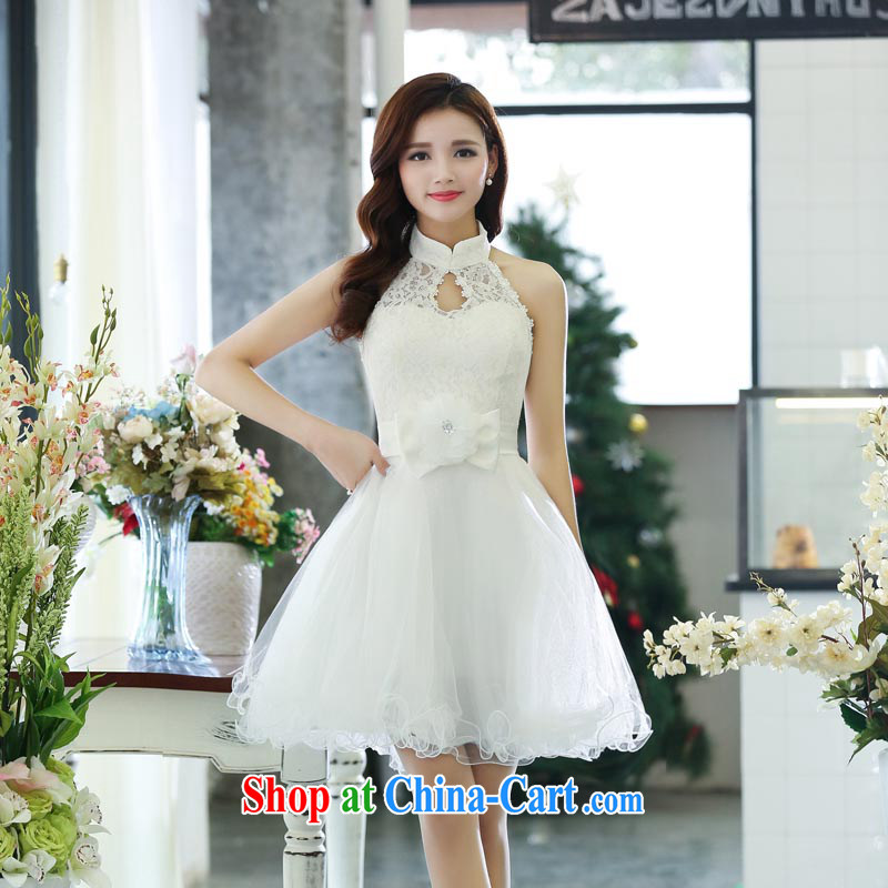 Air Shu Diane 2015 spring new bride short bows serving long lace hangs also red video thin wedding bridesmaid dresses small shaggy dress 1516 white M
