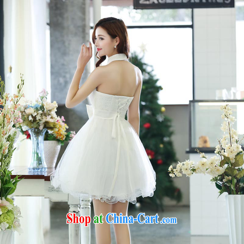 Air Shu Diane 2015 spring new bride short bows, serving long lace hangs also red video thin wedding bridesmaid dresses small shaggy dress 1516 white M, aviation Shu Diane, shopping on the Internet