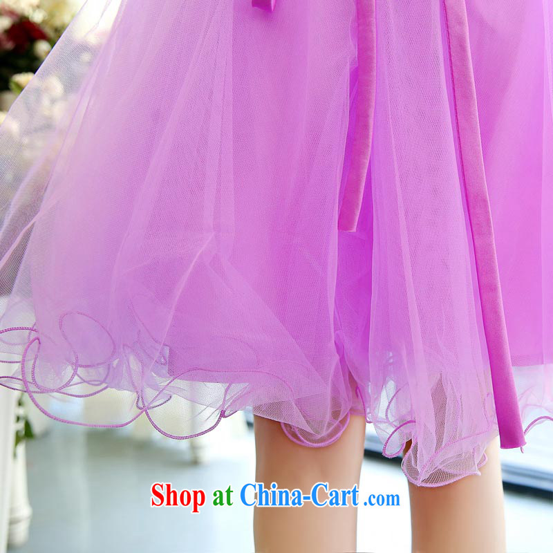 Air Shu Diane 2015 spring new bride short bows, serving long lace hangs also red video thin wedding bridesmaid dresses small shaggy dress 1516 white M, aviation Shu Diane, shopping on the Internet