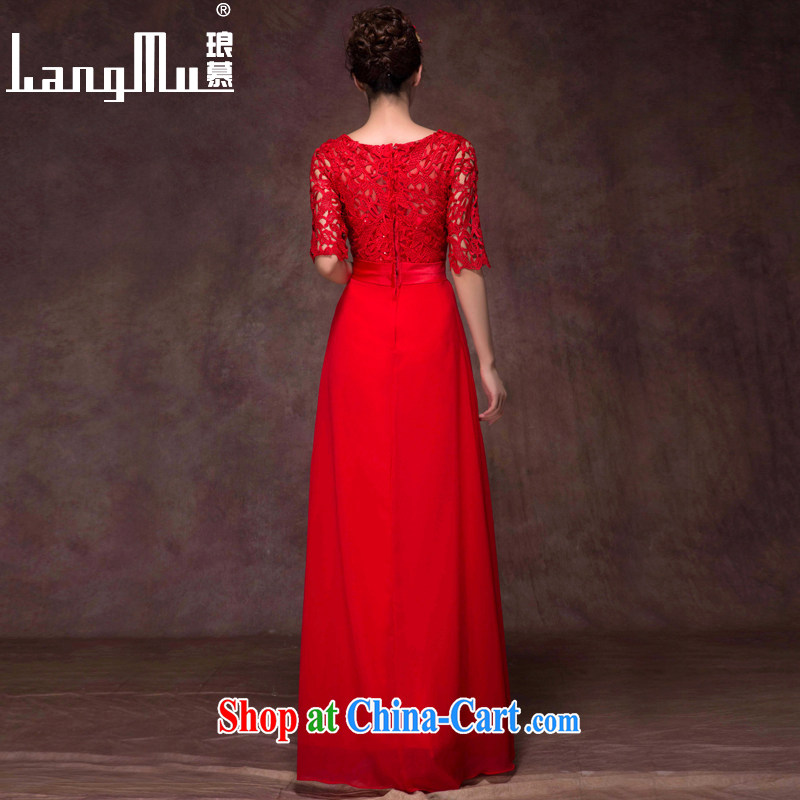 In Luang Prabang in 2015 of new dress a field package shoulder Korean version 7 sub-cuff lace beauty video slim, dress uniform toasting red high-end custom, Luang Prabang, and shopping on the Internet