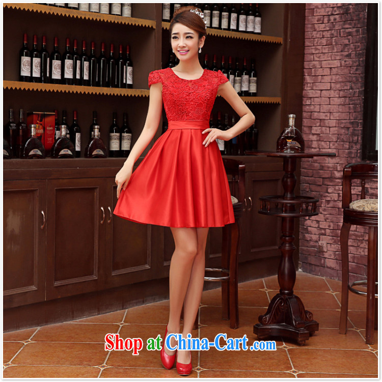 wedding dresses bridal toast service 2015 new wedding dress bridesmaid clothing dress short, double shoulder straps red M pictures, price, brand platters! Elections are good character, the national distribution, so why buy now enjoy more preferential! Health