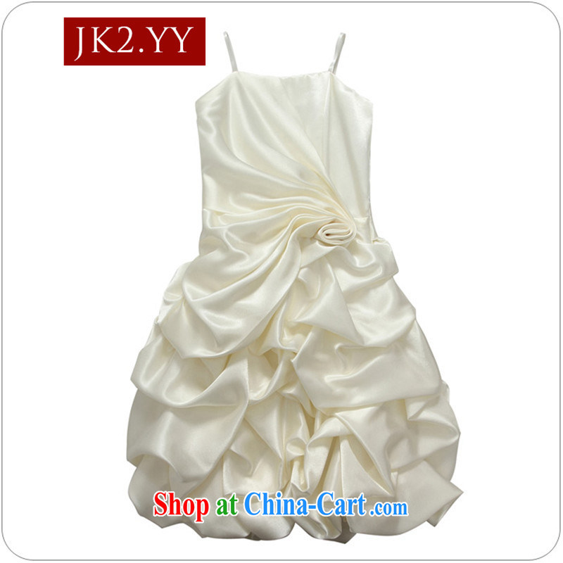 2 JK Korean style dress straps the wrinkles show dress bridesmaid dress lantern skirt the small dress dress white XXXL, JK 2. YY, shopping on the Internet