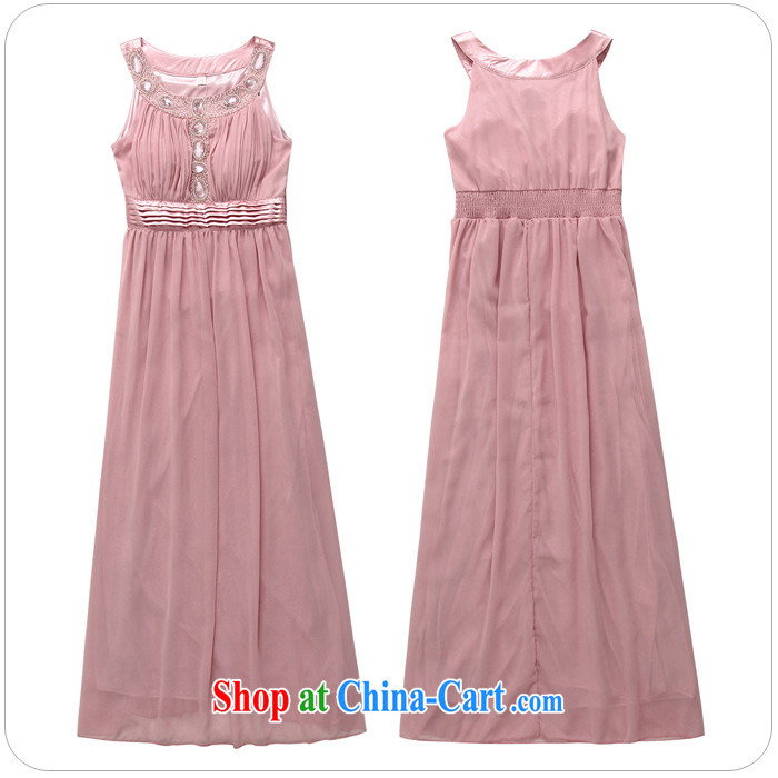 2 JK Korean high-end, shoulder a purely manual staple Pearl bright drill long dress snow woven dresses pink XXXL pictures, price, brand platters! Elections are good character, the national distribution, so why buy now enjoy more preferential! Health