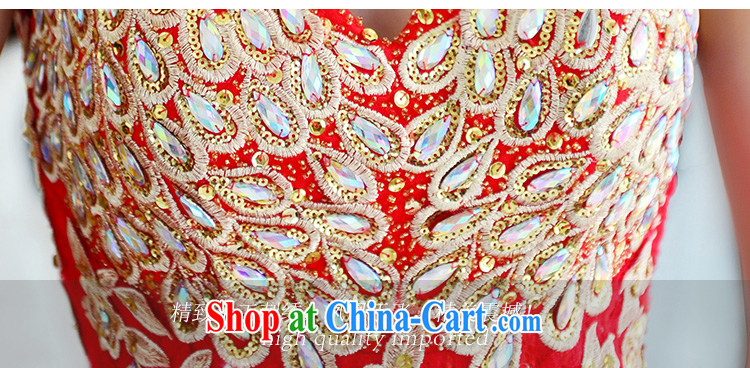 Garden new 2015 red long V collar embroidery upscale bridal toast winter clothing for wedding dress crowsfoot red tail 15 CM 173 - M pictures, price, brand platters! Elections are good character, the national distribution, so why buy now enjoy more preferential! Health