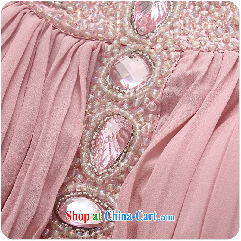 Constitution, 2015 new high-end plain manual staple the Pearl Light drill long evening dress thick mm XL Europe banquet snow woven dresses sleeveless dress pink 3 XL 160 - 180 jack, constitution and clothing, and shopping on the Internet