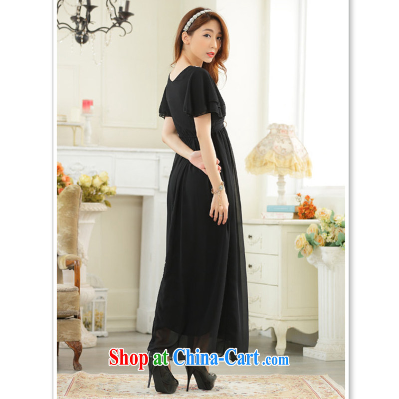 Constitution, 2015 new high-end atmosphere annual horn cuff on-chip V collar XL female small dress thick sister Europe focus snow woven long skirt dress black large XL 3 160 - 180 jack, constitution, and shopping on the Internet