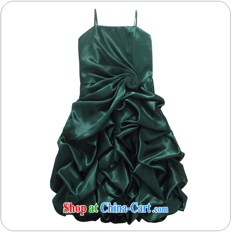 Constitution, 2015 new XL ladies' annual meeting Evening Dress your shoulders and feel the strap skirt the wrinkles show lantern skirt the small dress thick mm dress emerald green large XL 3 160 - 180 jack, constitution and clothing, and shopping on the I