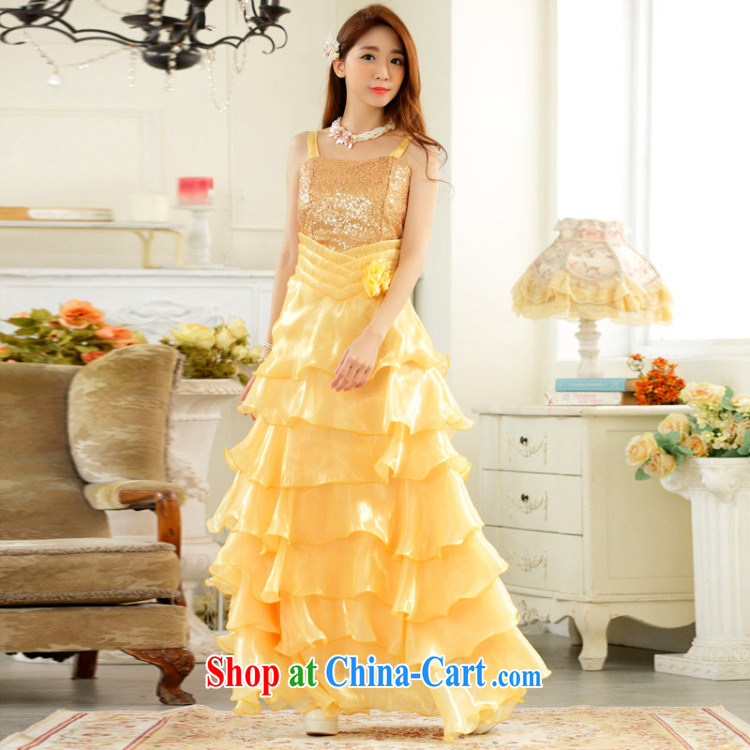 Constitution, 2015 evening the eyes show her night dress presided over the princess skirt XL sexy straps long evening dress thick mm wedding dresses yellow large XL 3 160 - 180 Jack pictures, price, brand platters! Elections are good character, the national distribution, so why buy now enjoy more preferential! Health