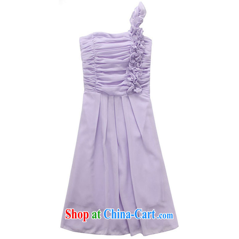 Constitution, new paragraph, 201 stylish wedding bridesmaid dress and sisters fungus single shoulder-waist snow woven XL dress in evening dress thick mm banquet the eyes dress purple large XL 3 160 - 180 jack, constitution and clothing, and shopping on th