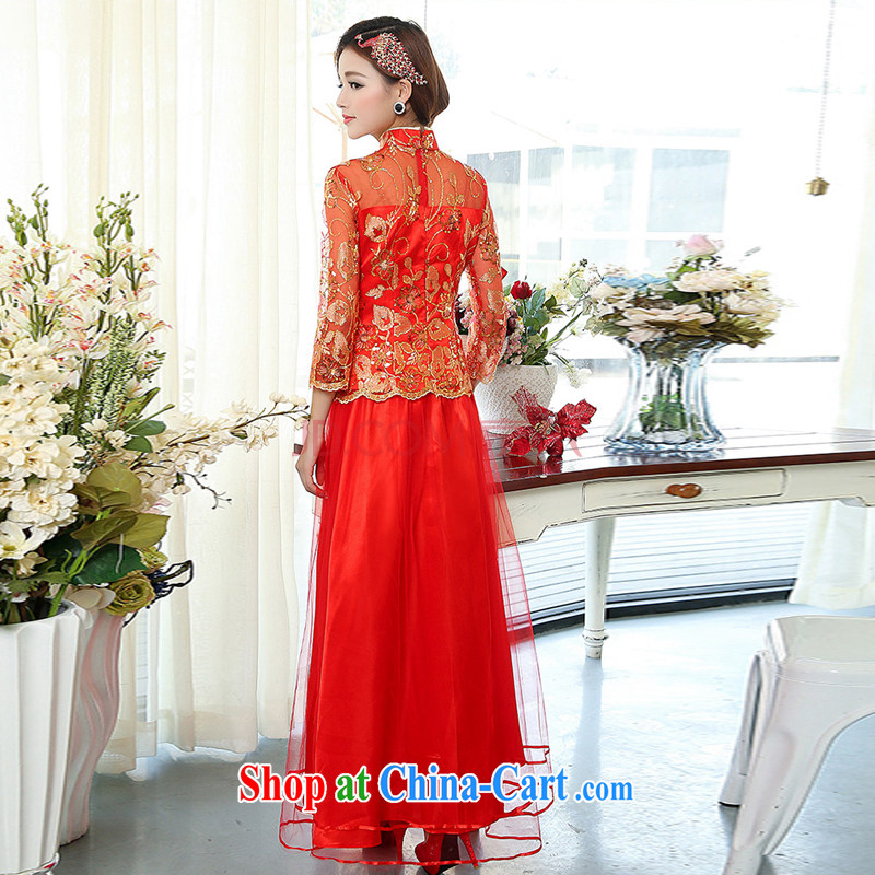 and the United States, welcoming 2015 new women Banquet Hosted performances bridal pour liquor service package wedding dress 1503 red XXXL, the US was pleased, Jacob (meixinya), online shopping