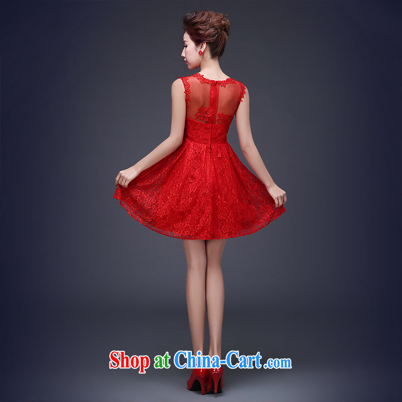 100 the ball wedding dresses new 2015 Red double-shoulder lace bridal toast clothing evening dress winter short, the wedding dress female Red XL, 100-ball (Ball Lily), online shopping