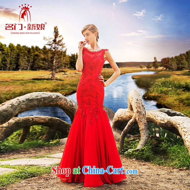 The bride's wedding dresses 2015 new crowsfoot dress red dress Royal sister 244 made 25 day shipping