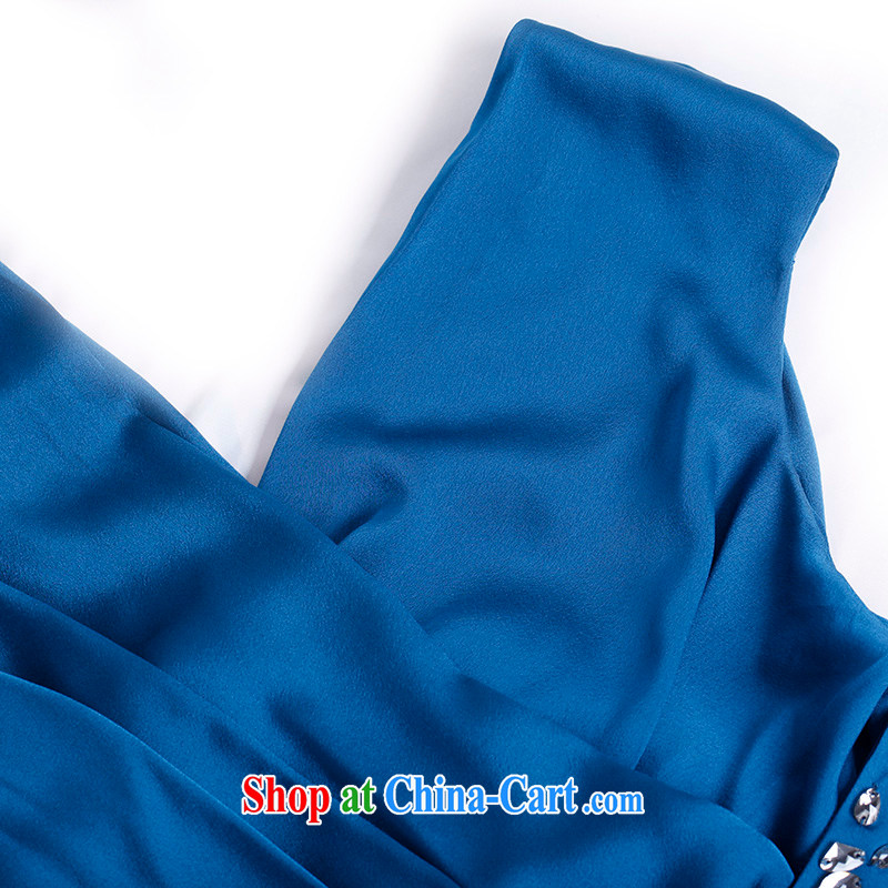 BBLLUUEE toner blue wardrobe summer deep V-neck, dress skirts dresses and elegant name Yuan blue water green L, Pink Blue wardrobe, shopping on the Internet