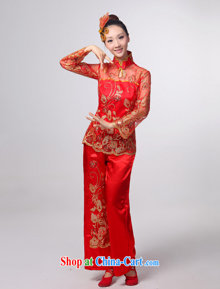 2015 yangko clothing female performances spring serving New dances in serving older square Janggu dance fan dance HMB - 8668 red XXL pictures, price, brand platters! Elections are good character, the national distribution, so why buy now enjoy more preferential! Health