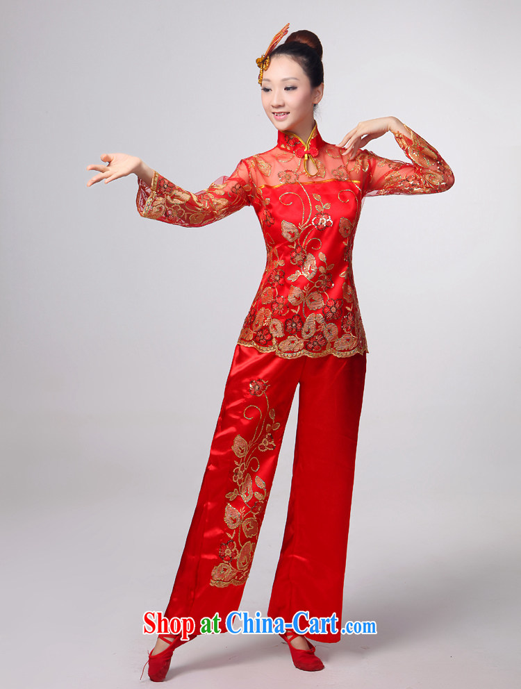 2015 yangko clothing female performances spring serving New dances in serving older square Janggu dance fan dance HMB - 8668 red XXL pictures, price, brand platters! Elections are good character, the national distribution, so why buy now enjoy more preferential! Health