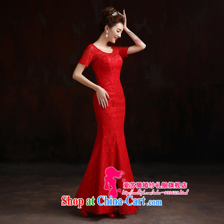 New bridal gown dresses the waist cultivating crowsfoot dress bows dress uniform performances back exposed video thin dress red XXL pictures, price, brand platters! Elections are good character, the national distribution, so why buy now enjoy more preferential! Health