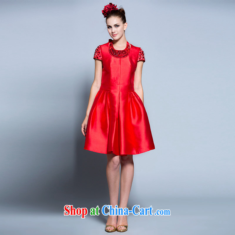 A yarn NEW GRAPHICS thin dress dress bridal toast clothing dress short multi-color optional 20220300 red XL code in stock 170 _92 A
