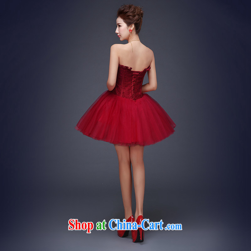 Sophie AIDS nowhere than serving summer wiped his chest, short little dress wine red bridal wedding dress banquet style beauty dress bridesmaid clothing female wine red XXL, Sophie aids (SOFIE ABBY), online shopping