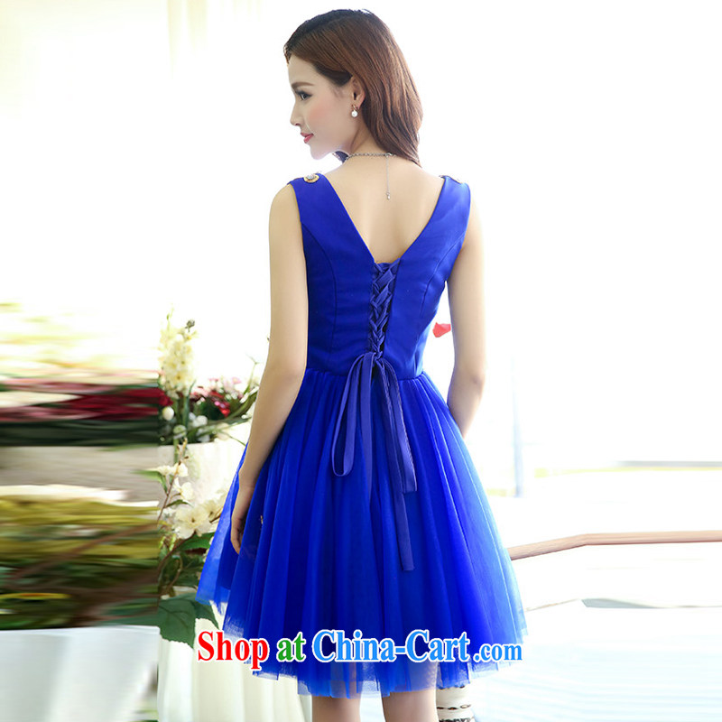 2015 summer edition Korea stylish sleeveless V collar Peacock shaggy dress skirt wedding dress royal blue XL, charm and Asia Pattaya (Charm Bali), online shopping