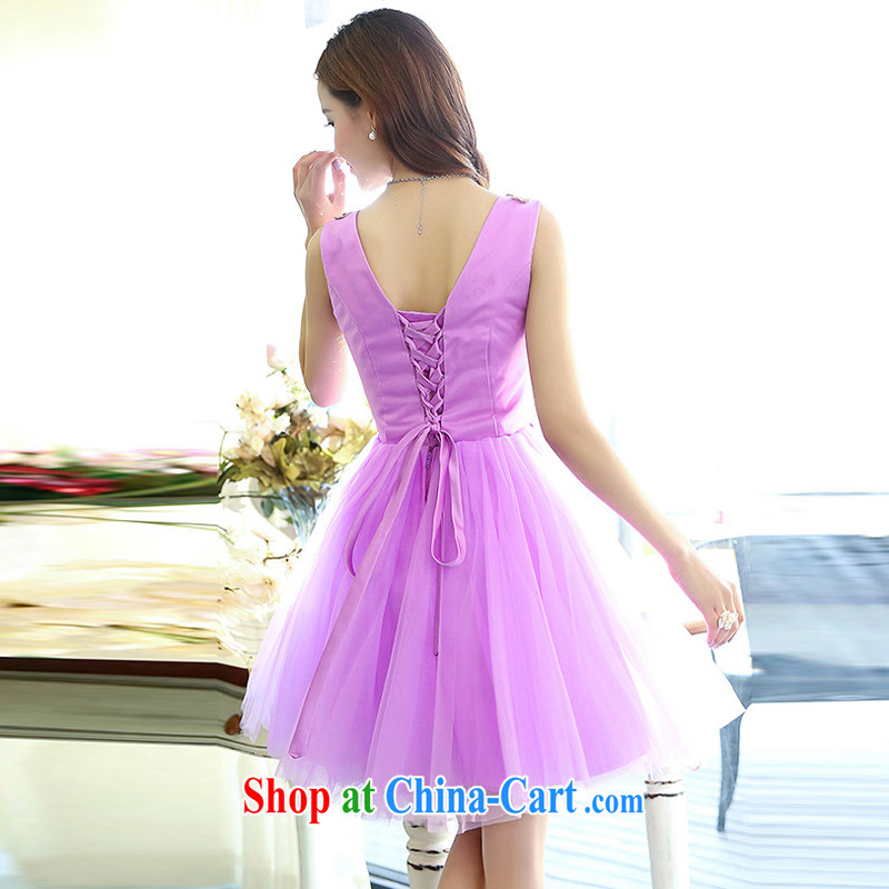 2015 summer edition Korea stylish sleeveless V collar Peacock shaggy dress skirt wedding dress purple XL, charm and Barbara (Charm Bali), online shopping