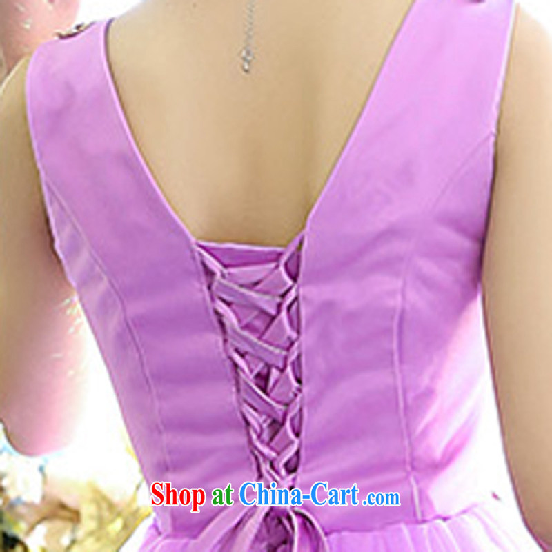 2015 summer edition Korea stylish sleeveless V collar Peacock shaggy dress skirt wedding dress purple XL, charm and Barbara (Charm Bali), online shopping