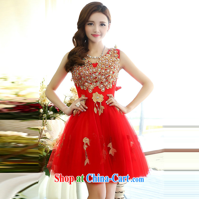 Hip Hop charm and Asia 2015 summer edition Korea stylish sleeveless V collar Peacock shaggy dress skirt wedding dress red XL, charm and Asia Pattaya (Charm Bali), online shopping