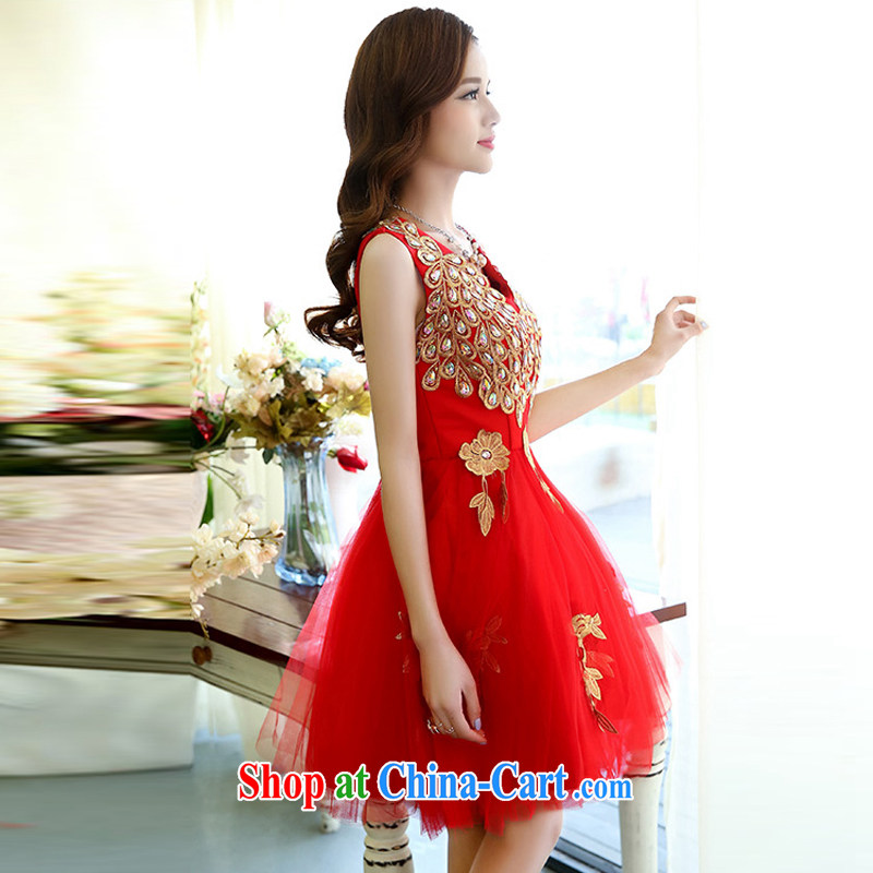 Hip Hop charm and Asia 2015 summer edition Korea stylish sleeveless V collar Peacock shaggy dress skirt wedding dress red XL, charm and Asia Pattaya (Charm Bali), online shopping
