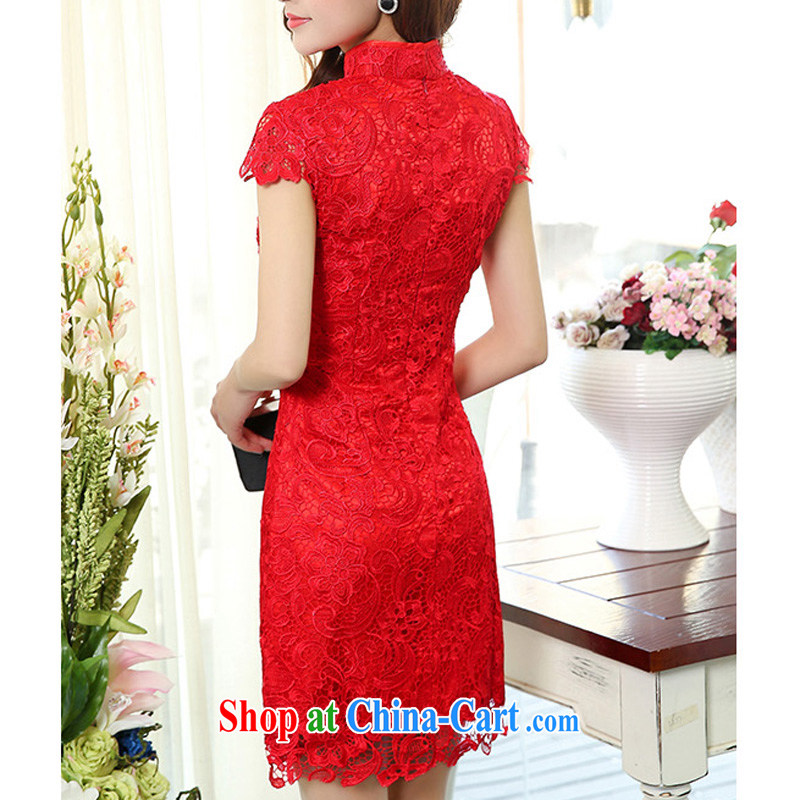 Cayman business, ceremony, long dresses dresses spring 2015 the code thick MM wedding dress bride toast with his back to the betrothal the red lace bridal gown red XXXL, business, gift, and shopping on the Internet