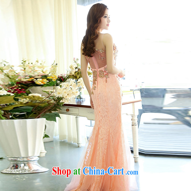 2015 summer edition Korea cultivating long-sleeved V collar lace wedding dress skirt pink XL, charm and Asia Pattaya (Charm Bali), online shopping