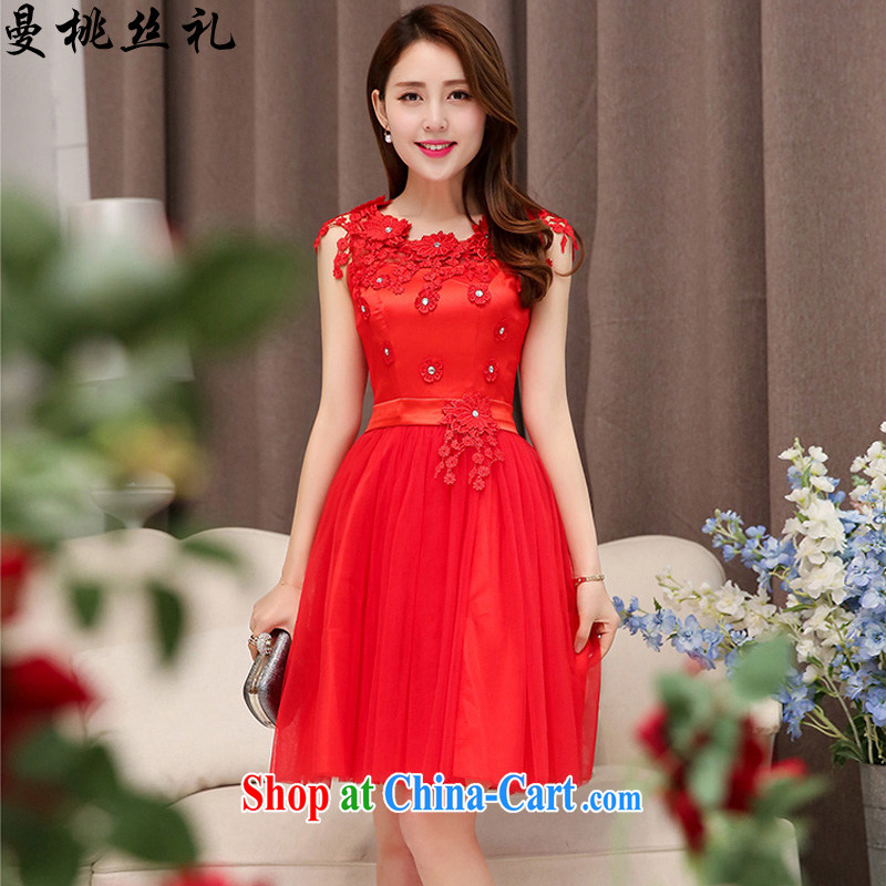 Cayman business, ceremony dresses dress 2015 spring sleeveless fashion style wedding dresses beauty bridal bridesmaid annual concert toast clothing dresses dress red XXL