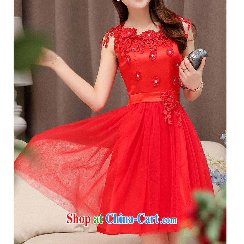Cayman business, ceremony dresses dress 2015 spring sleeveless fashion style wedding dresses beauty bridal bridesmaid annual concert toast clothing dresses dress red XXL, peach, ceremony, and shopping on the Internet