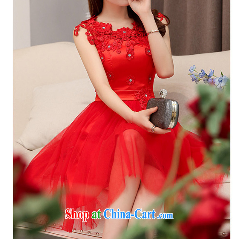 Cayman business, ceremony dresses dress 2015 spring sleeveless fashion style wedding dresses beauty bridal bridesmaid annual concert toast clothing dresses dress red XXL, peach, ceremony, and shopping on the Internet