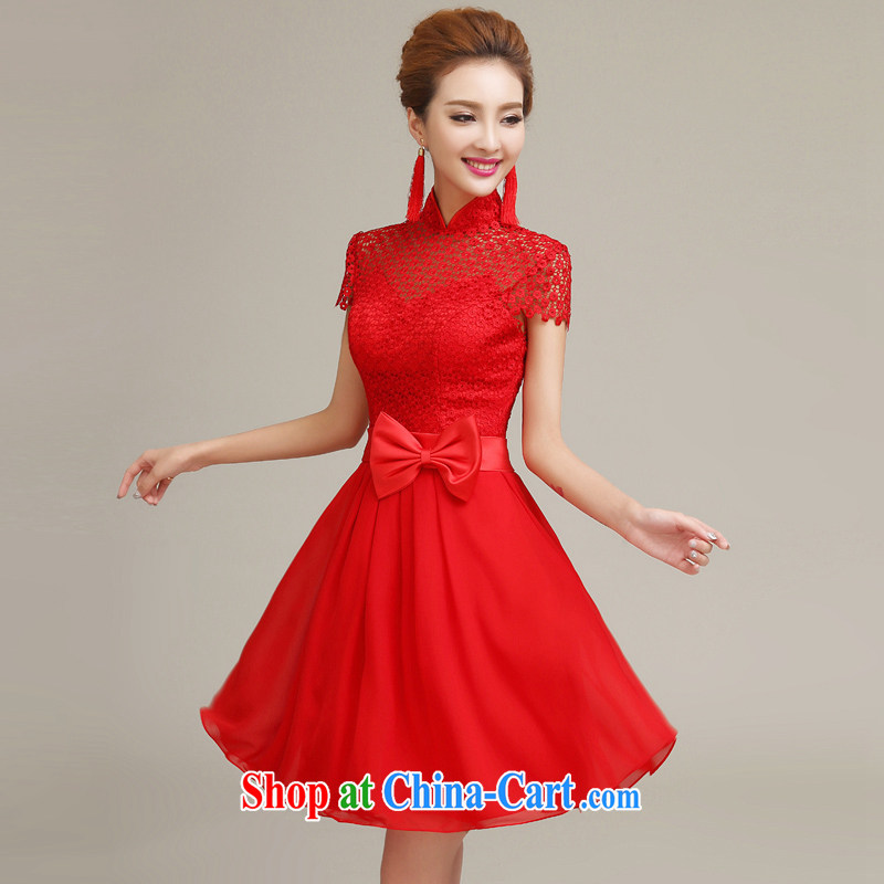 Time his small red dress 2015 new marriages, Short Package shoulder bows clothing lace bridesmaid dress dress L summer time, Syria, and, shopping on the Internet