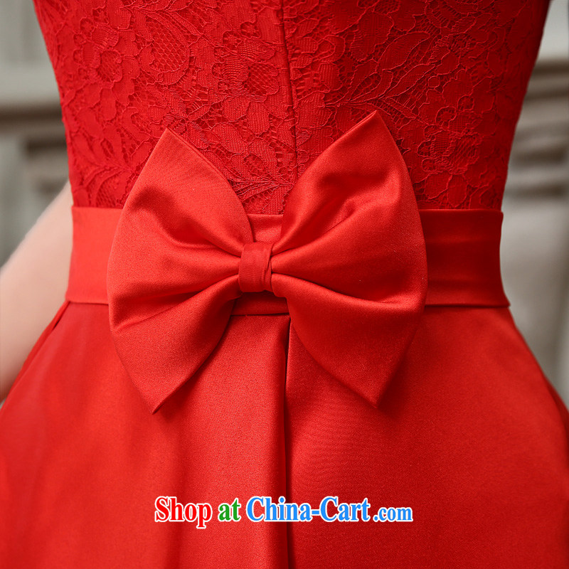 Honey, bride 2015 new bride's wedding dress short skirt, red wedding a Field shoulder bows. Spring and Summer red M, honey, bride, shopping on the Internet