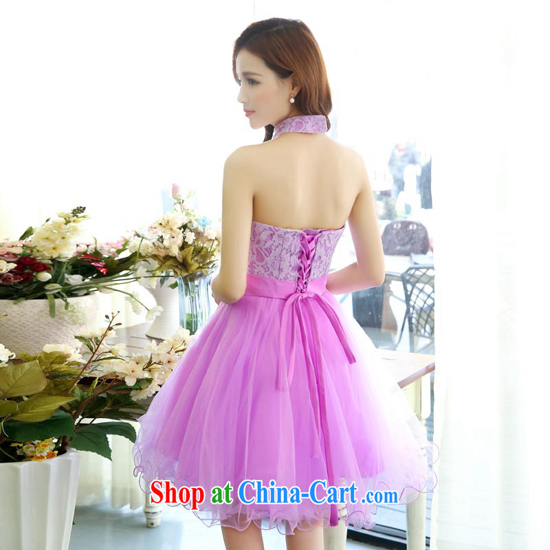 Spring 2015 new bridesmaid serving short skirts, autumn and winter new special bride's sister's wedding dress show small dresses purple annual S, Domino-hee, shopping on the Internet