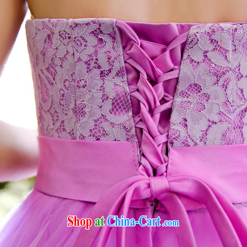 Spring 2015 new bridesmaid serving short skirts, autumn and winter new special bride's sister's wedding dress show small dresses purple annual S, Domino-hee, shopping on the Internet