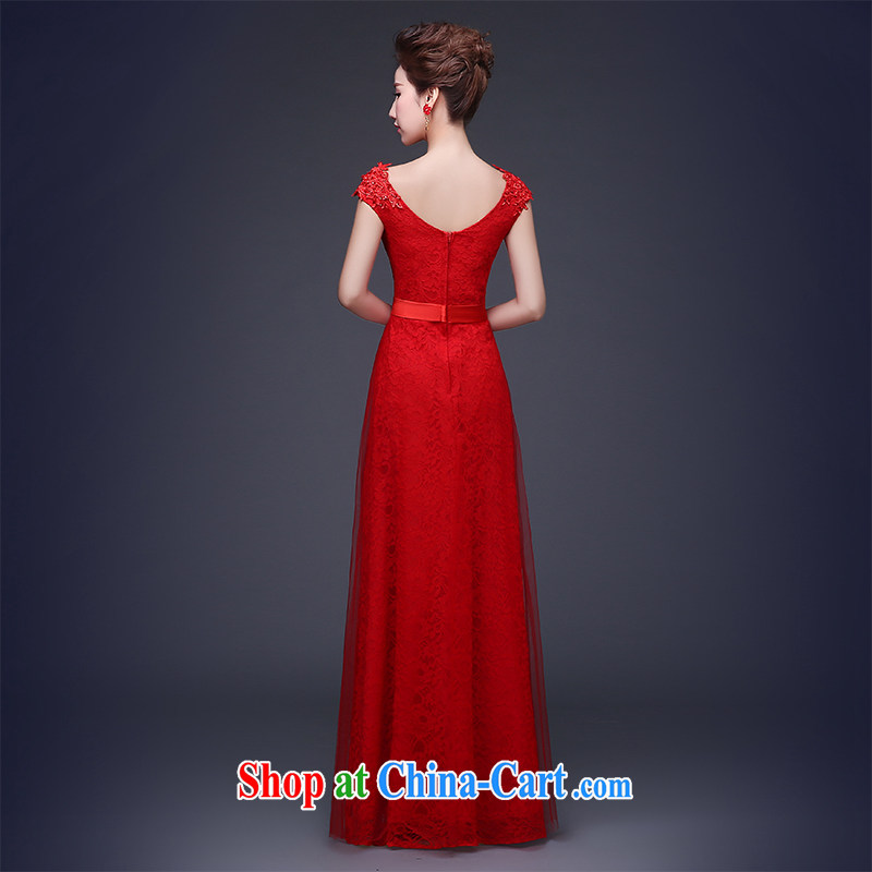 The Vanessa bridal toast clothing stylish new banquet party Evening Dress red long wedding dress bridal wedding beauty shoulders dress girls red long marriage toast service tailored (final), the Vanessa (Pnessa), online shopping