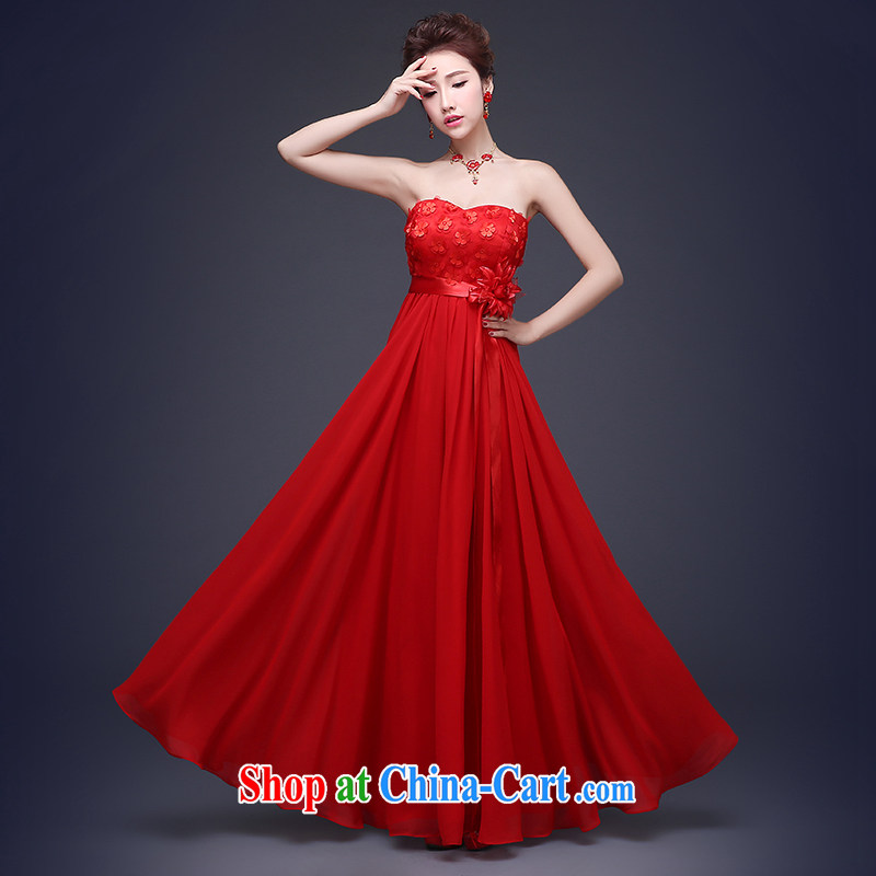 The Vanessa toast Service Bridal new bride wedding dress Red Beauty, toast wiped his chest cultivating party banquet dress graduation dress girls red long marriage bows dress tailored _final_