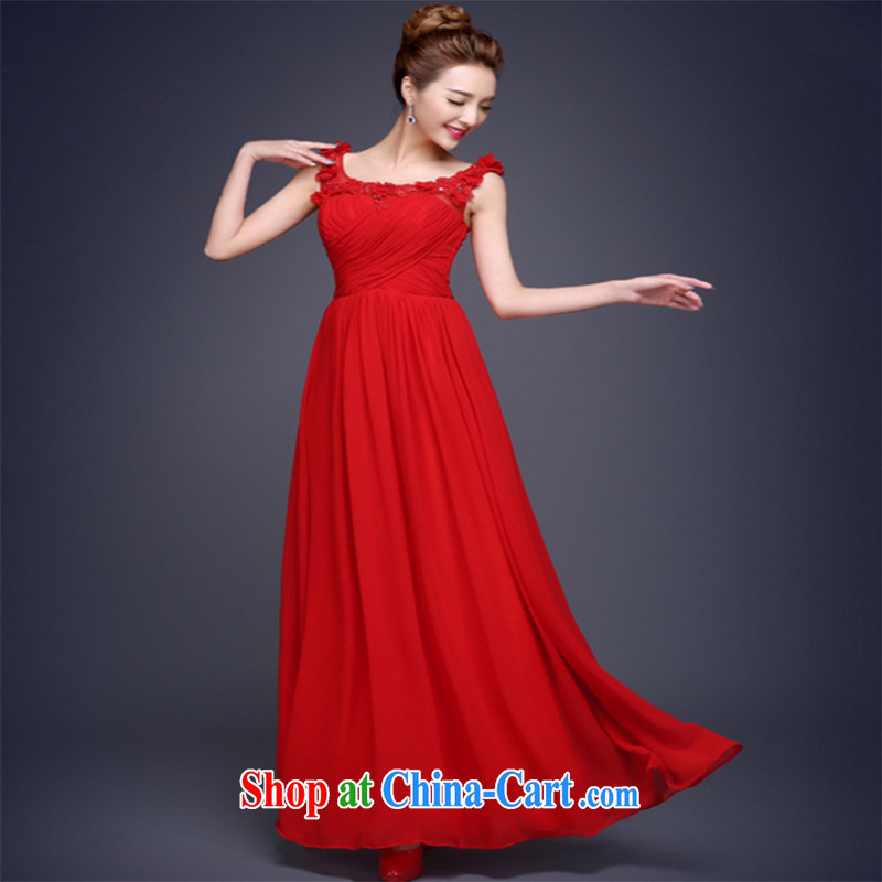 The Vanessa bridal toast serving New marriages and stylish banquet party red evening dress beauty Korean wedding dress long moderator dress female Red wedding toast serving long tailored (final), the Vanessa (Pnessa), online shopping