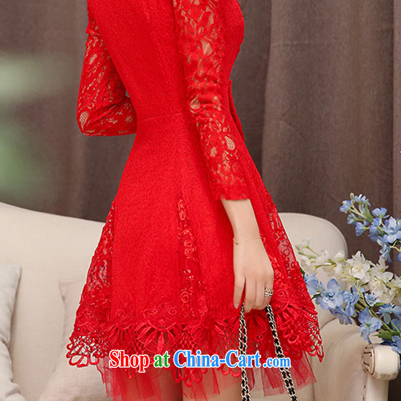 Cayman commercial silk dresses, dresses 2015 spring Korean fashion style red bridal wedding dress back door toast bridesmaid evening dress dresses red XXL, business, gift, shopping on the Internet