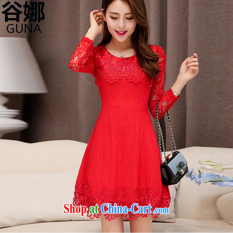 Of the 2015 spring new hook blossoms, the successive dress dress beauty graphics thin red bridal gown skirt red XXL