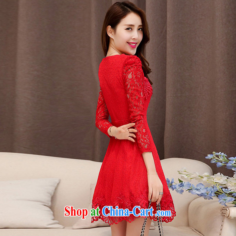 Of the 2015 spring new hook blossoms, the successive dress dress beauty graphics thin red bridal gown skirt red XXL valley (guna), shopping on the Internet
