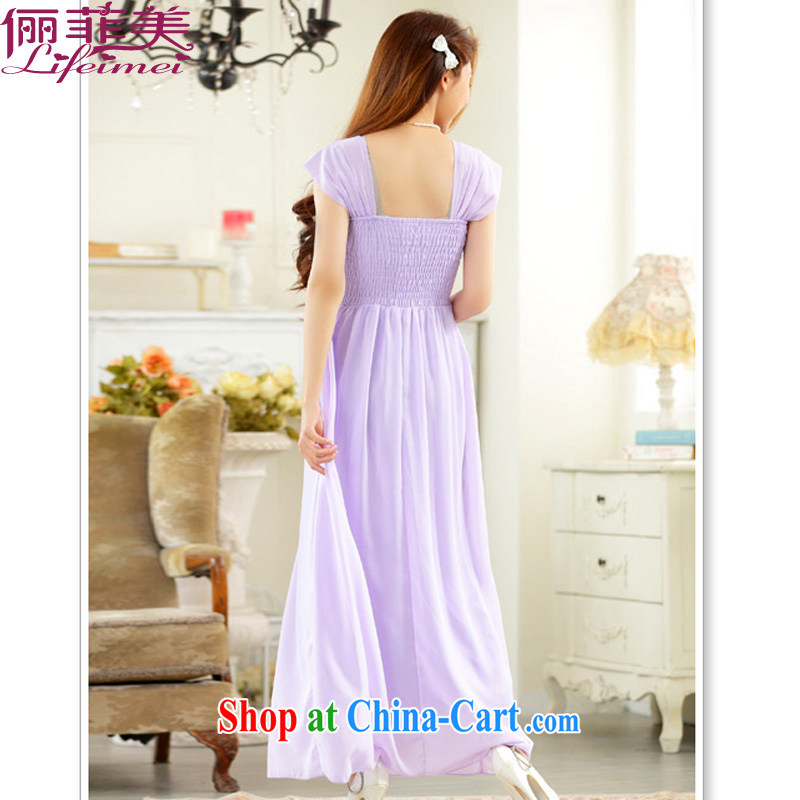 The package on the north, female elegant handmade nails Pearl dress sister dress long, snow-woven small dress party for long dresses purple XXXL, facilitating Philippines and the United States, and on-line shopping
