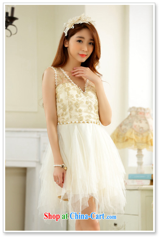 Philippines contributed US and South Korean version nails Pearl small V brought back exposed sexy sleeveless style high waist does not rule out the beauty dress celebration small dress champagne color XXXL pictures, price, brand platters! Elections are good character, the national distribution, so why buy now enjoy more preferential! Health